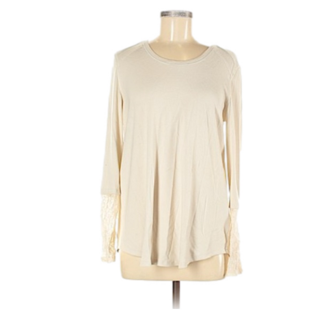Knox Rose Ivory/beige long sleeve blouse- Medium